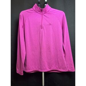 MOFIZ Women's Hot Pink 1/4 Zip Long Sleeve Pullover Size L